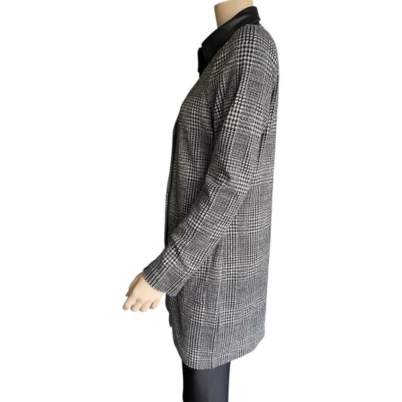 Olsen Gray & Black Houndstooth Long Cardigan Sz 6 - Picture 3 of 15